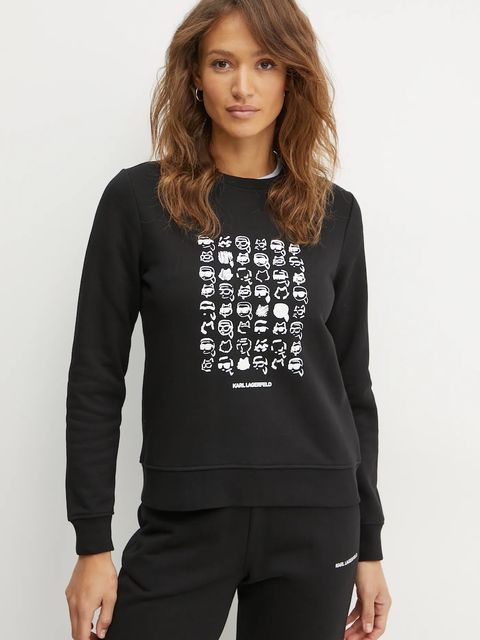 Karl Lagerfeld bluza IKON damska kolor czarny z nadrukiem A1W20079 - zdjęcie produktu nr 1