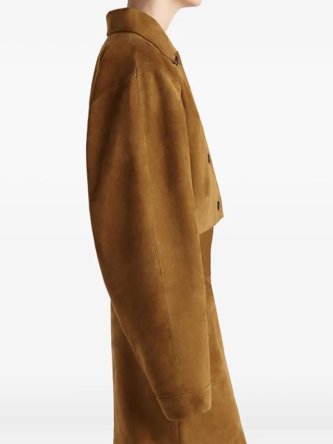 KHAITE Sue suede cropped jacket - Brown - zdjęcie produktu nr 2