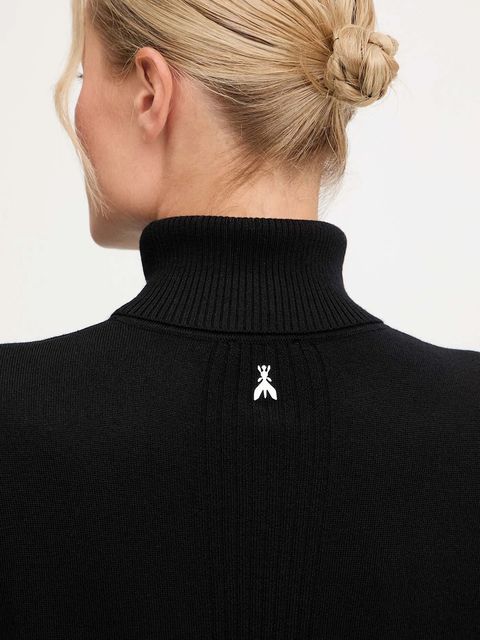 Patrizia Pepe sweter wełniany damski kolor czarny z golfem 2K0340 KM36