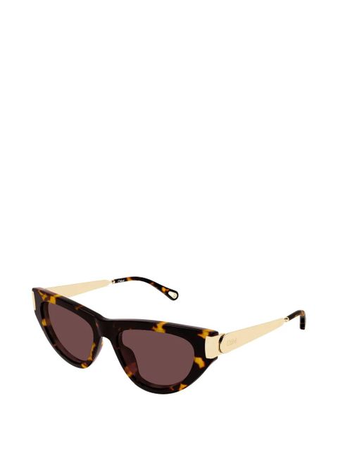 Chloé Eyewear cat-eye tortoiseshell-effect sunglasses - Brown - zdjęcie produktu nr 2