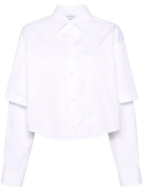 Off-White logo-embroidery layered cotton shirt - zdjęcie produktu nr 1