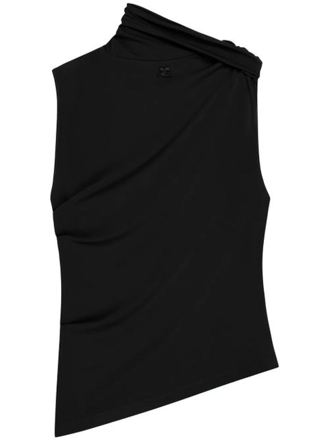 Courrèges draped jersey tank top - Black - zdjęcie produktu nr 1