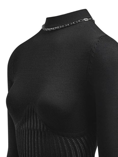 Manière De Voir underbust chain-detail bodysuit - Black - zdjęcie produktu nr 2