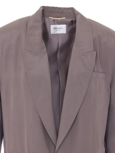 Saint Laurent button-fastening silk jacket - Brown
