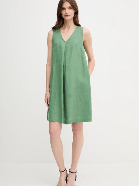 United Colors of Benetton sukienka lniana - zdjęcie produktu nr 2