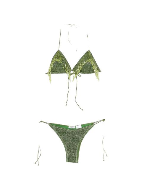 Oséree Lumière 20s Pearls beaded bikini set - Green - zdjęcie produktu nr 1