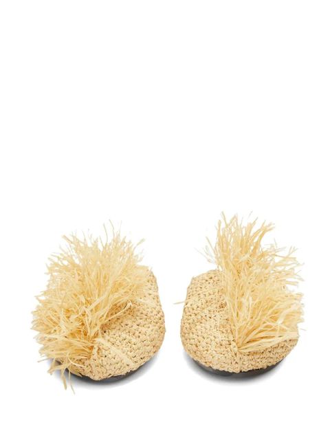 Jil Sander straw-embellished slippers - Neutrals
