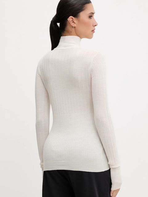 Colmar sweter wełniany damski kolor beżowy lekki z półgolfem 7907.2ZP