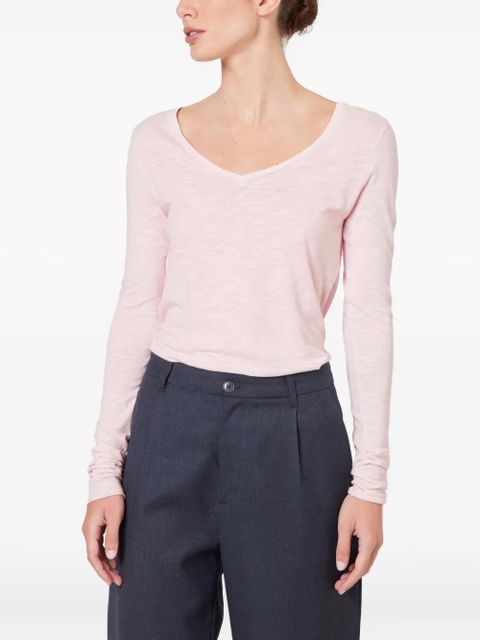 American Vintage Jacksonville long-sleeve V-neck T-shirt - Pink