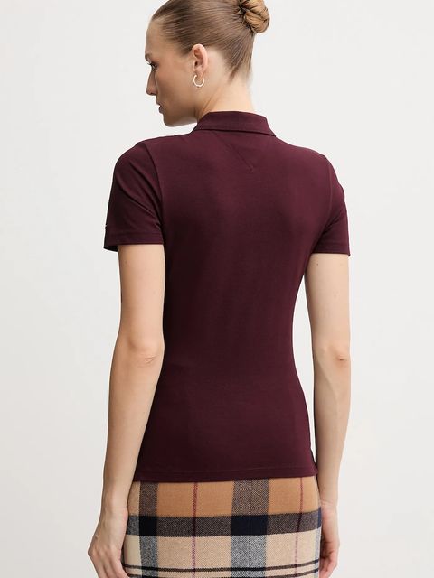 Tommy Hilfiger polo damski kolor bordowy WW0WW47312 - zdjęcie produktu nr 2