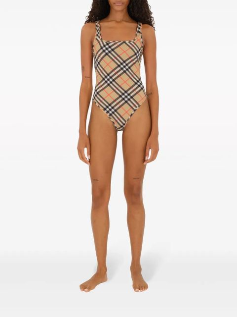 Burberry check-pattern swimsuit - Neutrals - zdjęcie produktu nr 2