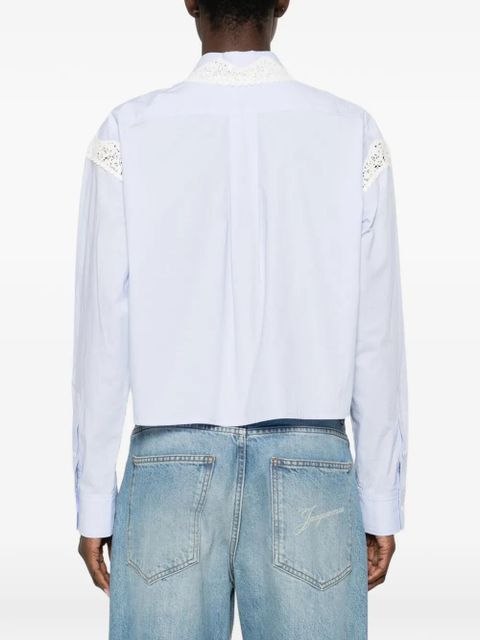 SANDRO lace-trim shirt - Blue