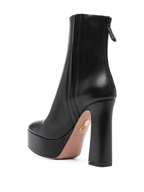Aquazzura 130mm platform leather boots - Black