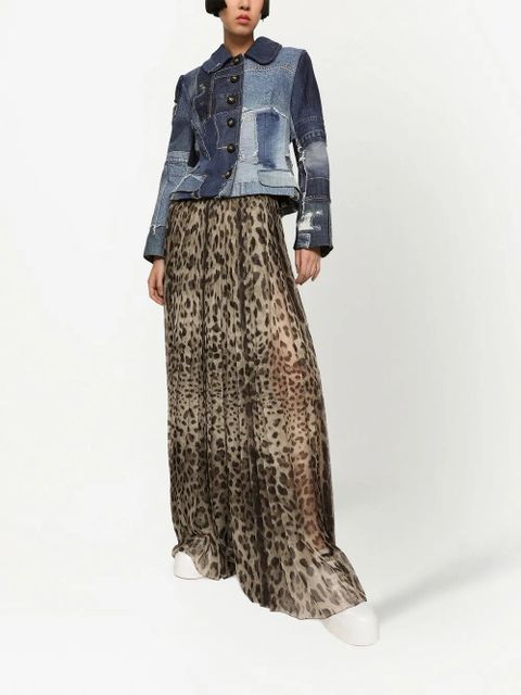 Dolce & Gabbana leopard-print culotte trousers - Black