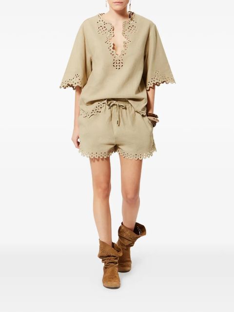 MARANT ÉTOILE BALYME drawstring eyelet shorts - Neutrals - zdjęcie produktu nr 2