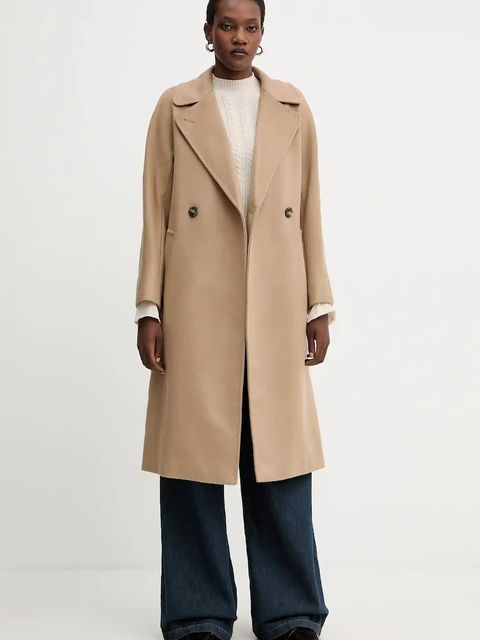 Weekend Max Mara płaszcz wełniany RESINA kolor zielony 2525016102600