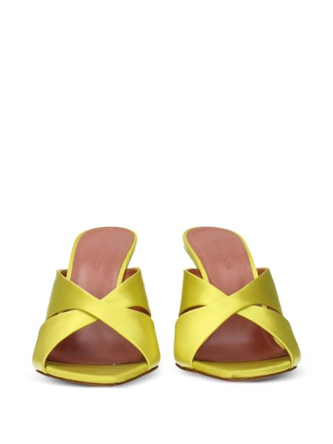 Amina Muaddi crossover-strap pointed-toe sandals - Yellow