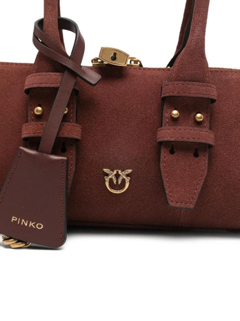 PINKO suede bowling tote bag - Red
