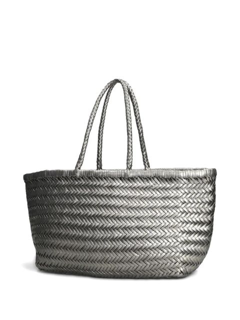 DRAGON DIFFUSION woven handle tote bag - Silver
