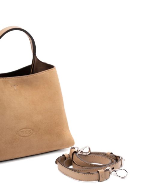 Tod's top-handle suede tote bag - Neutrals