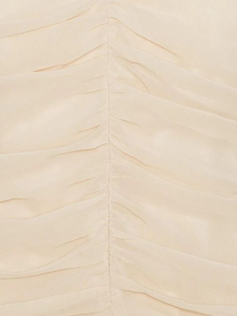 ROTATE BIRGER CHRISTENSEN puff-sleeve ruched top - Neutrals