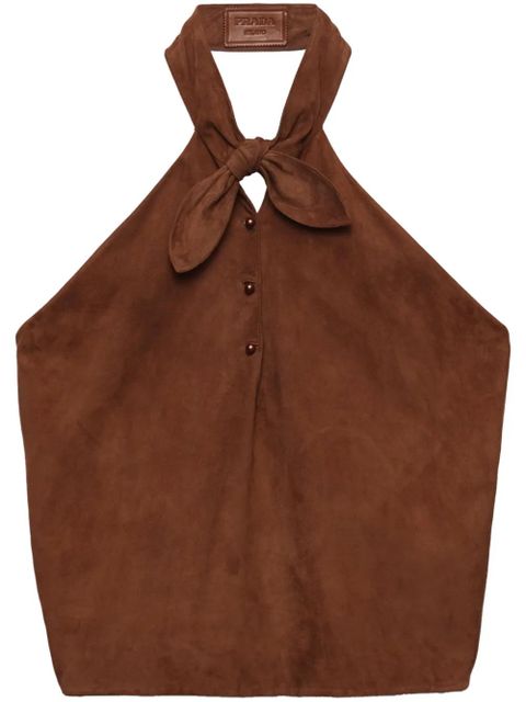 Prada suede halter top - Brown - zdjęcie produktu nr 1