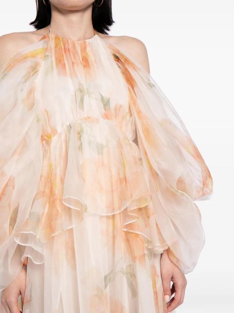 ZIMMERMANN Natura organza midi dress - Neutrals