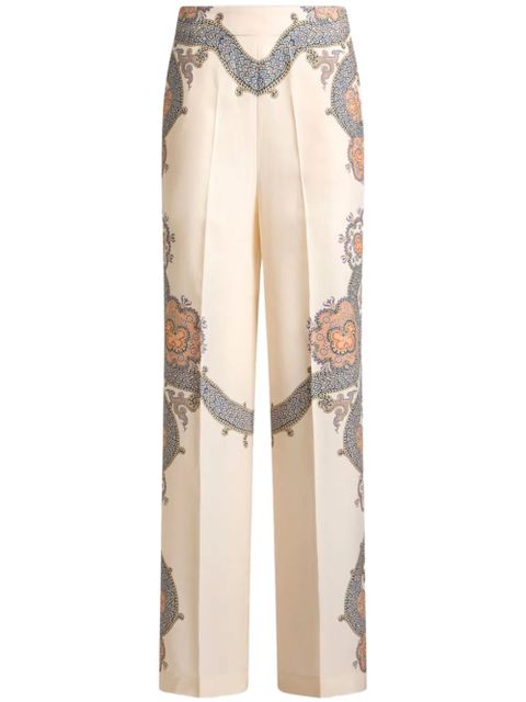 ETRO Year of Snake silk palazzo trousers - Neutrals - zdjęcie produktu nr 1