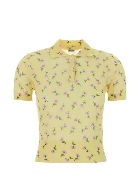 Jil Sander floral-print polo shirt - Yellow - zdjęcie produktu nr 1