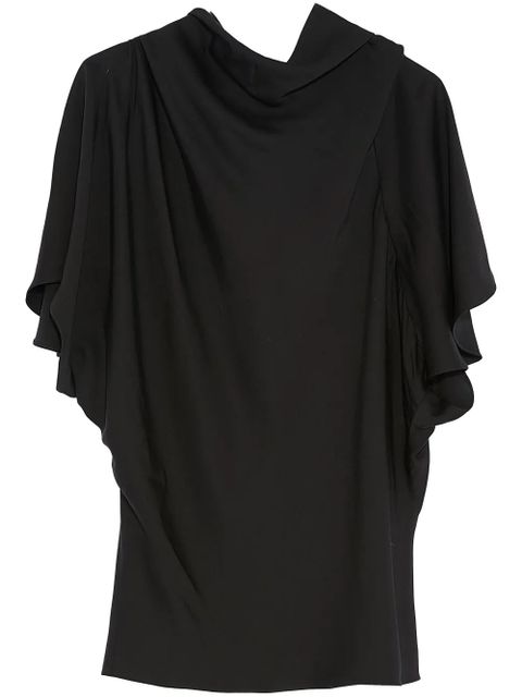 Yves Salomon asymmetric matte-satin top - Black - zdjęcie produktu nr 1