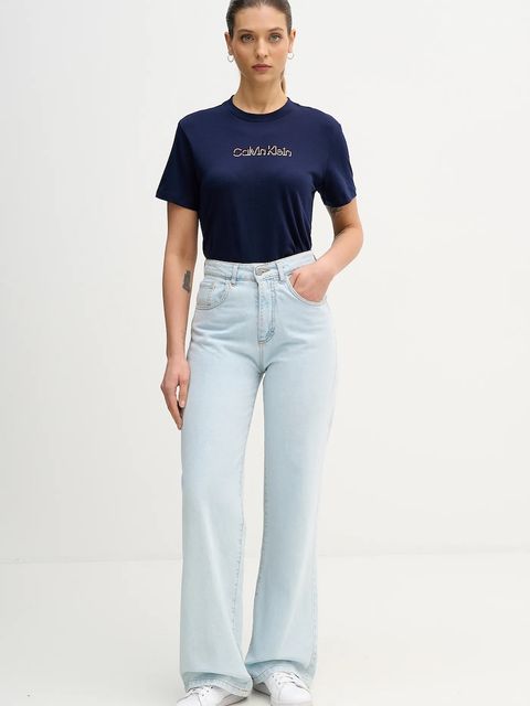 Calvin Klein Jeans t-shirt bawełniany damski kolor granatowy LV047E821G - zdjęcie produktu nr 2