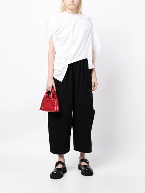 Comme Des Garçons elasticated-waist cropped wool trousers - Black - zdjęcie produktu nr 2