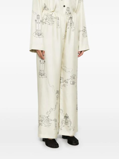 Nanushka satin straight trousers - Neutrals