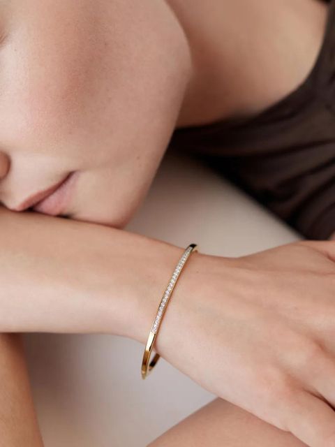 Monica Vinader Essential diamond bangle bracelet - Gold - zdjęcie produktu nr 2