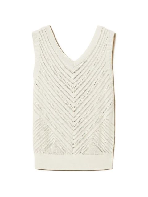 TWINSET pointelle-knit top - White - zdjęcie produktu nr 1