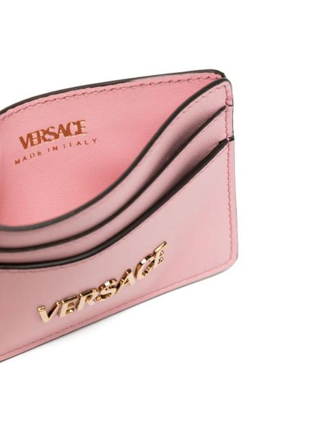 Versace logo-tag card holder - Pink