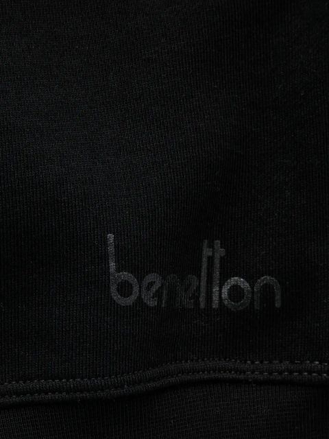 United Colors of Benetton bluza bawełniana damska kolor czarny z nadrukiem 3UNID109A