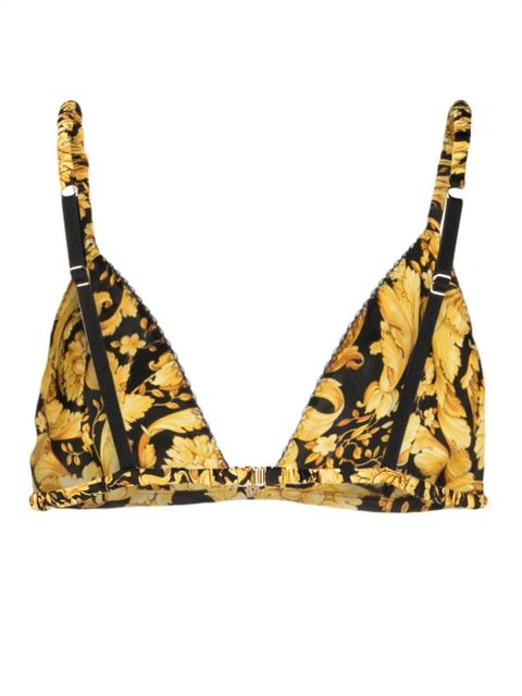 Versace Barocco-print silk bra - Yellow - zdjęcie produktu nr 2