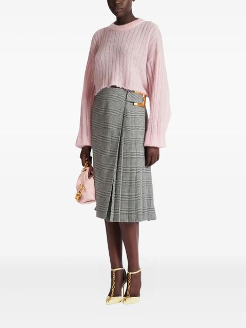 Balmain check-pattern pleated skirt - Grey - zdjęcie produktu nr 2