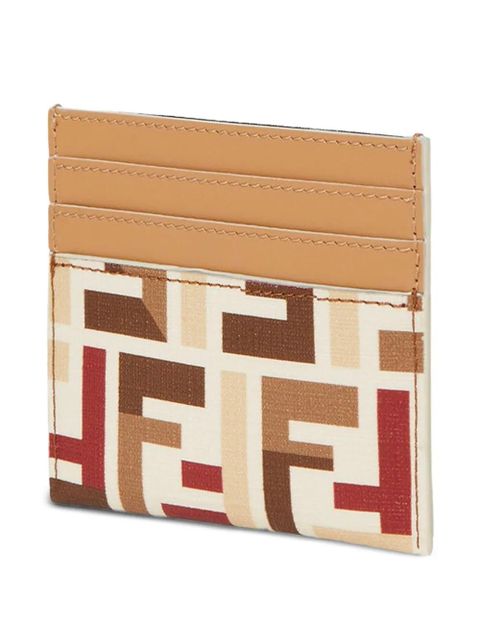 FENDI FF-pattern leather card holder - Brown - zdjęcie produktu nr 2