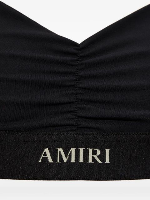 AMIRI ruched logo-band top - Black