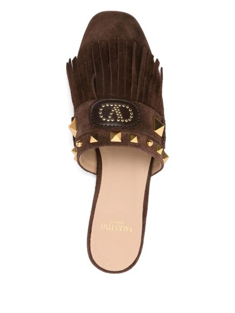 Valentino Garavani VLogo suede mules - Brown