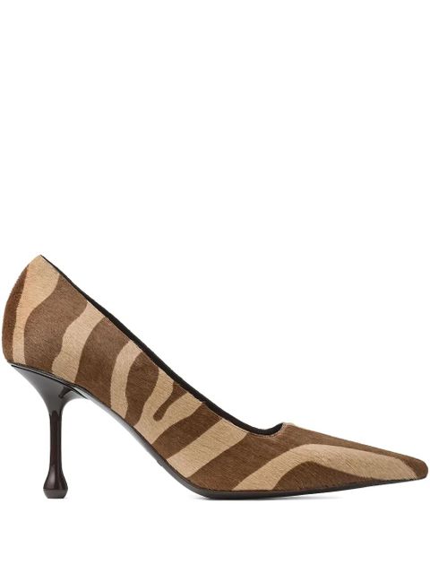 Jimmy Choo 80mm Ixia zebra-print pumps - Brown - zdjęcie produktu nr 1