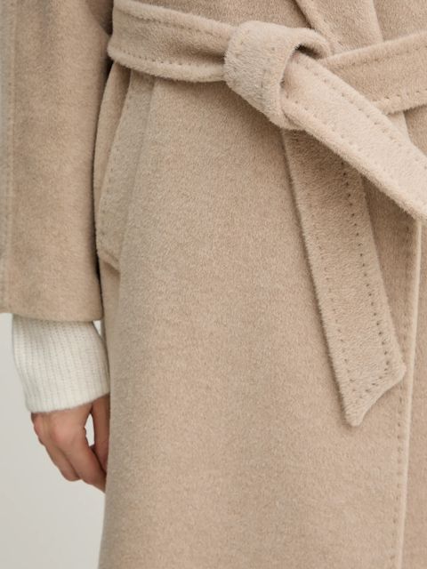 Weekend Max Mara płaszcz z dodatkiem wełny TEMPERA kolor brązowy 2525016082600