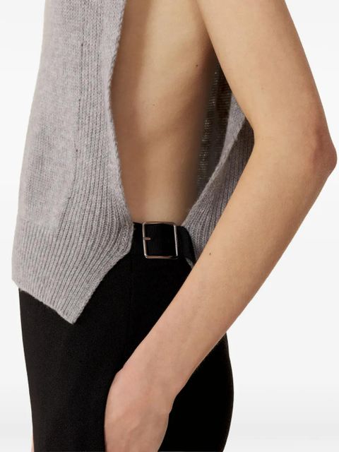 Lanvin ribbed-trim sweater - Grey