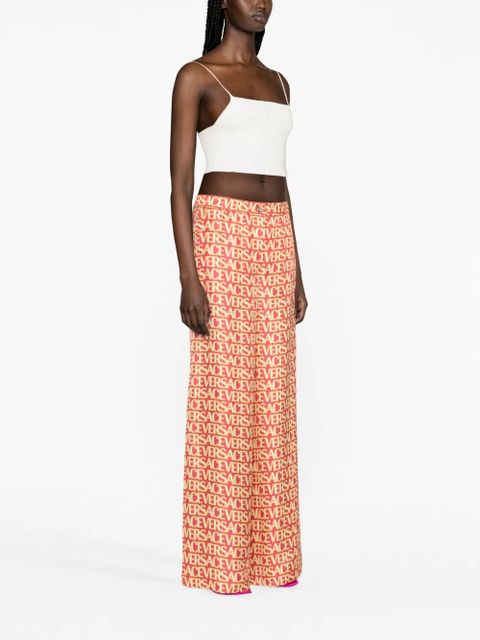 Versace Versace Allover silk trousers - Pink