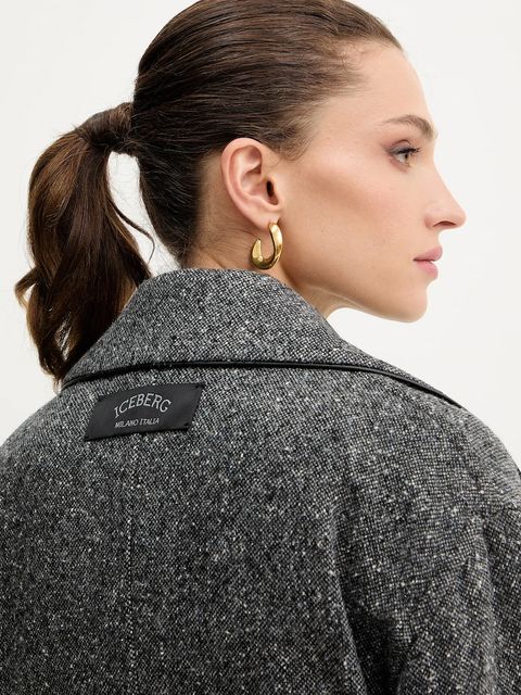 Iceberg płaszcz z dodatkiem wełny kolor szary N011 3083