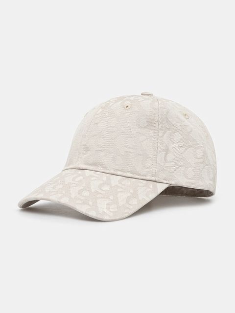 Calvin Klein Jeans czapka z daszkiem kolor beżowy wzorzysta LV04K5058G - zdjęcie produktu nr 1