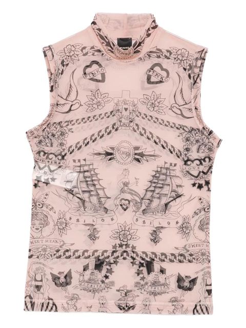PINKO printed high-neck top - Neutrals - zdjęcie produktu nr 1