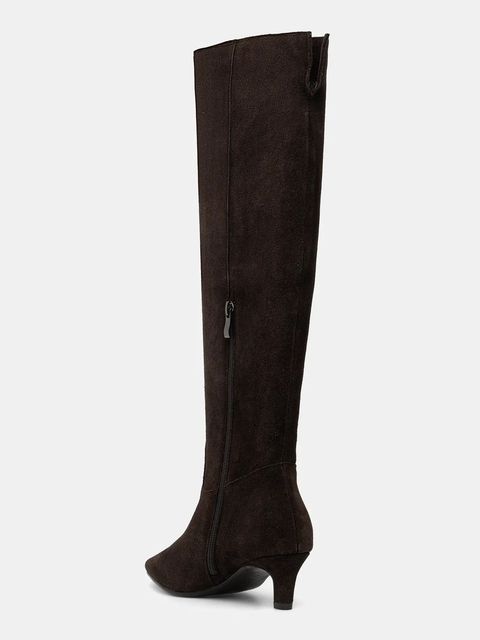 Answear.LAB kozaki zamszowe kolor brązowy na szpilce